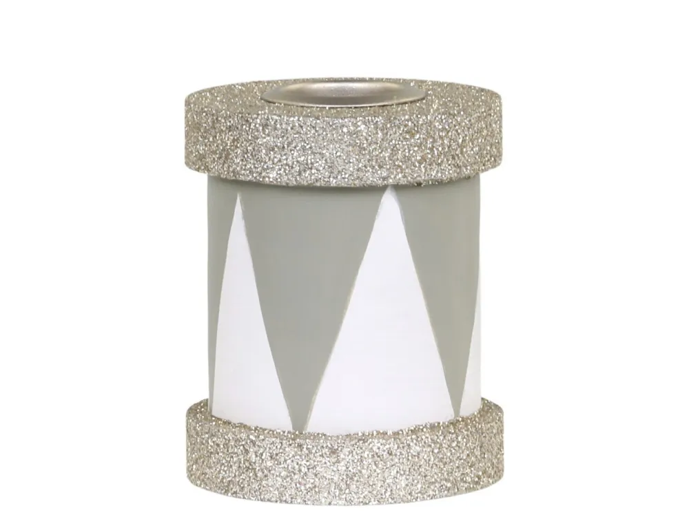 Chic Antique Kerzenständer Trommel mit Glitzer
