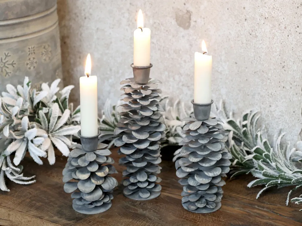 Chic Antique Kerzenständer Zapfen