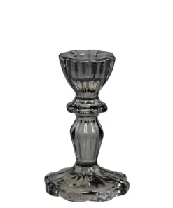 Chic Antique Kerzenständer aus Glas mit Spitzenkante