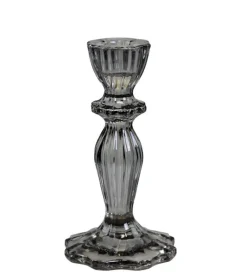 Chic Antique Kerzenständer aus Glas mit Spitzenkante