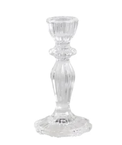 Chic Antique Kerzenständer aus Glas mit Spitzenkante