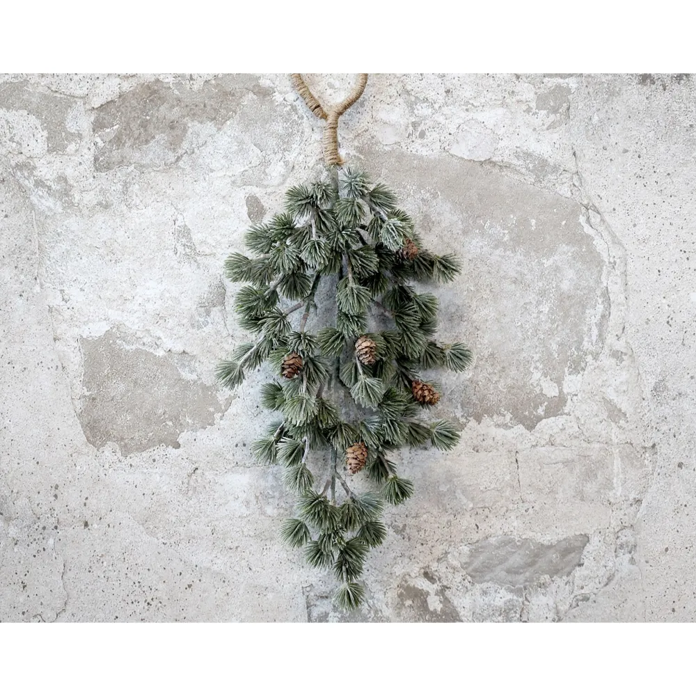 Chic Antique Künstlicher Zedernbaumzweig mit Zapfen zum Aufhängen