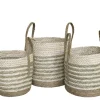 Chic Antique Korbset aus getrocknetem Gras