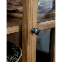 Chic Antique Landhaus Vitrinenschrank Marseille mit 4 Türen und 4 Schubladen