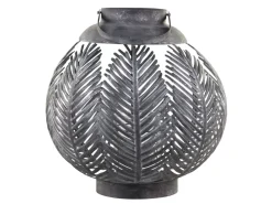 Chic Antique Laterne aus Eisen mit Blattdekor