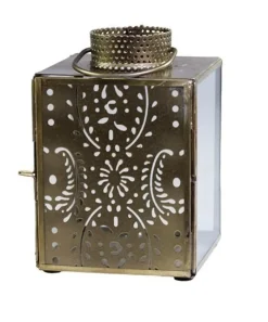 Chic Antique Laterne mit Muster gold
