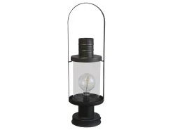 Chic Antique Laterne mit Glühbirne & Timer