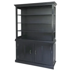 Chic Antique Marseille Vitrinenschrank mit 2 Türen, 4 Ablagen