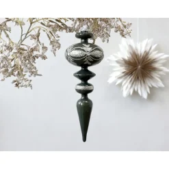 Chic Antique Ornament aus Glas mit Glitzer