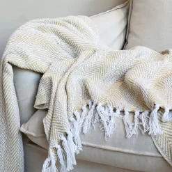 Chic Antique Plaid Decke Aix aus recycelter Baumwolle