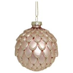 Chic Antique Rosa Weihnachtskugel aus Glas
