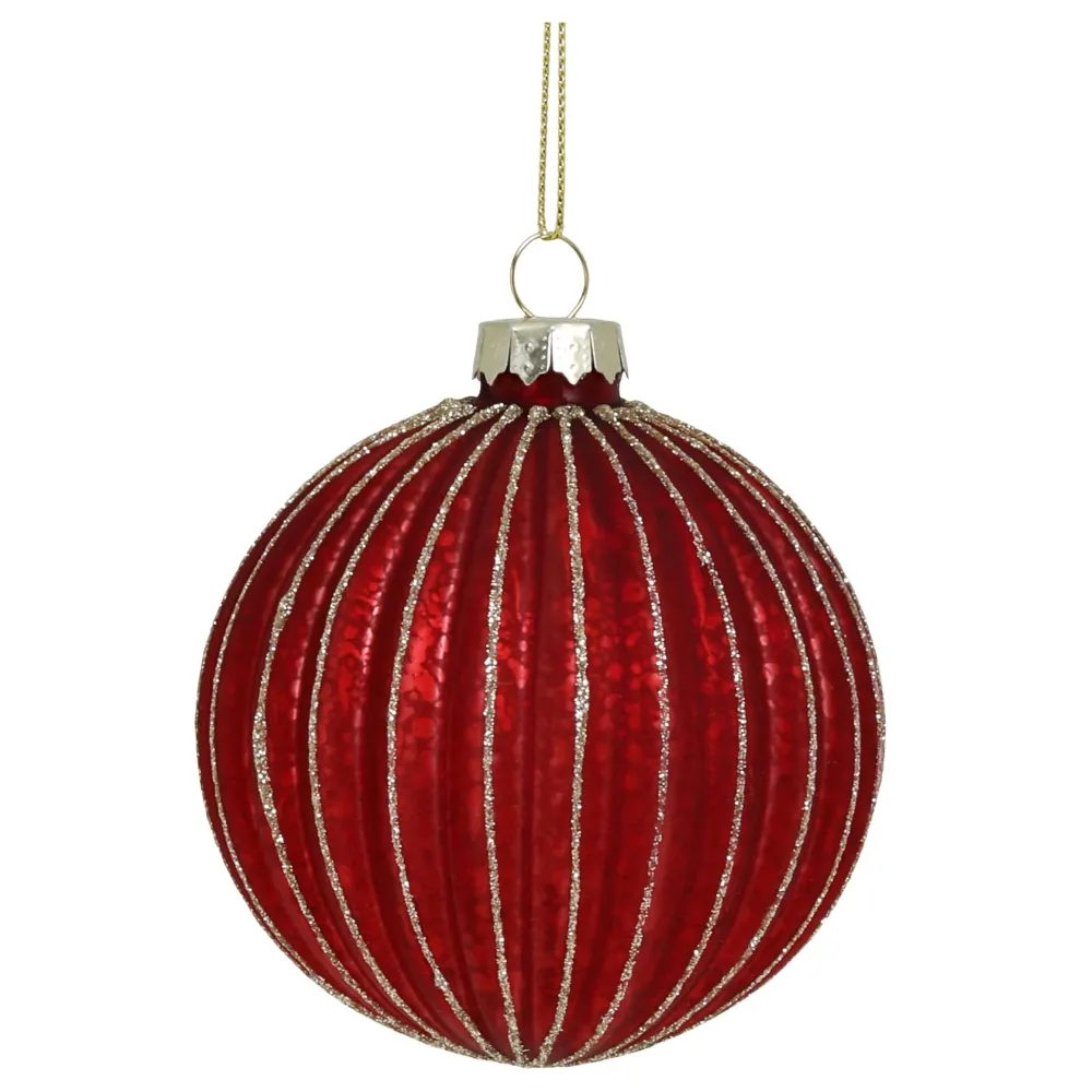 Chic Antique Rote Weihnachtskugel aus Glas