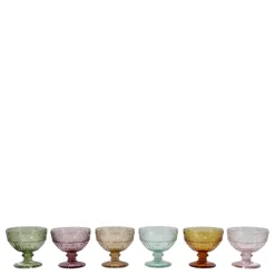 Chic Antique Saint-Émilion Trinkschale Glas mit Muster 6er