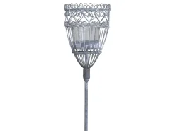 Chic Antique Spieß für Teelichthalter mit Glas aus Eisen