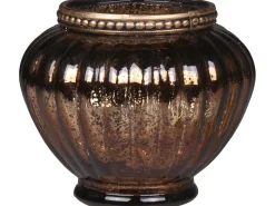 Chic Antique Teelichthalter mit Perlenrand glänzend