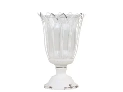 Chic Antique Teelichthalter auf Fuß mit Glas