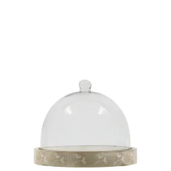 Chic Antique Tours Glasglocke mit Schnitzereien