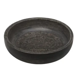 Chic Antique Tours Schüssel mit Schnitzereien L Schwarz
