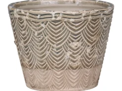 Chic Antique Valence Übertopf mit Blattmuster