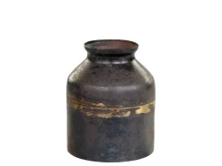 Chic Antique Vase aus Eisen, schwarz