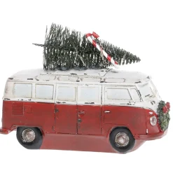 Chic Antique Vintage Bus mit Weihnachtsbaum und LED