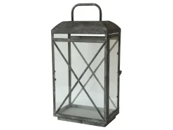 Chic Antique Vintage Laterne mit Eisenkreuz