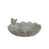 Chic Antique Vogelbad Blume mit Vogel am Rand