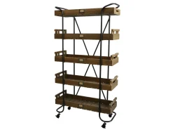 Chic Antique Wagen auf Rädern mit 5 Holztabletts