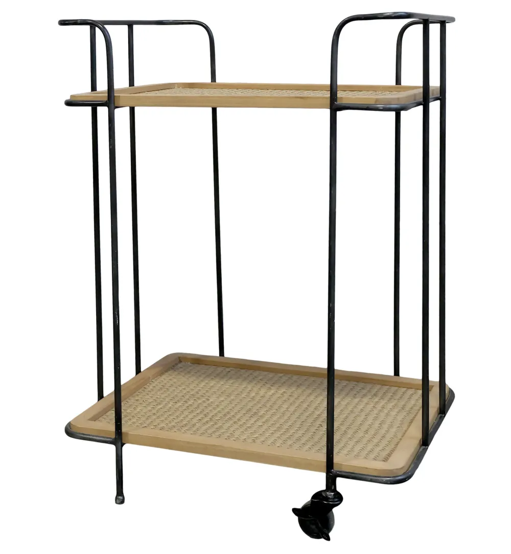 Chic Antique Wagen mit 2 geflochten Ablagen