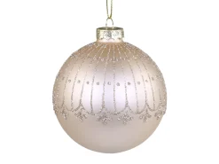 Chic Antique Weihnachtskugel mit Glitzer Streifenmuster
