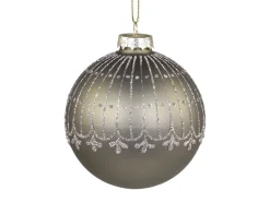 Chic Antique Weihnachtskugel mit Glitzer Streifenmuster