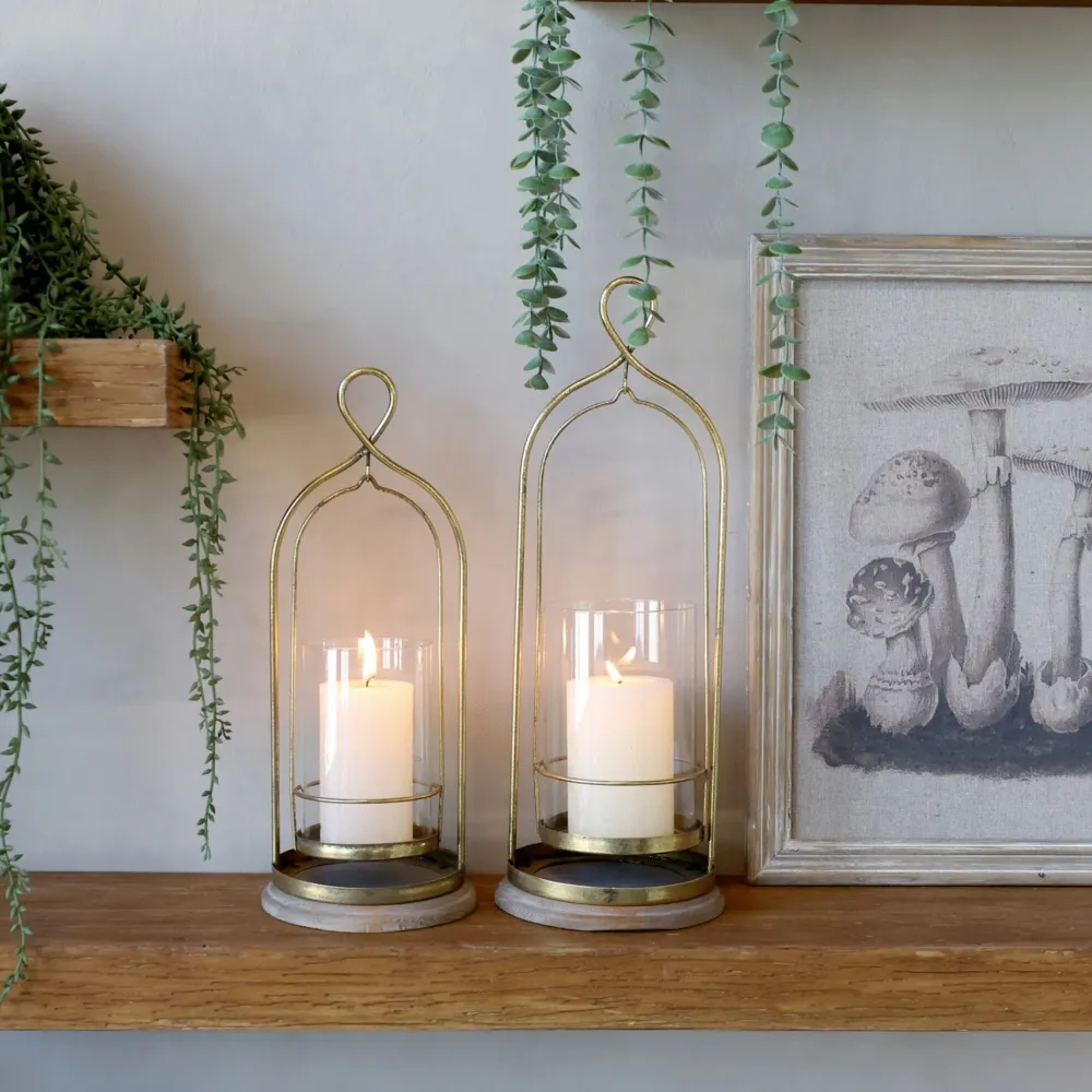 Chic Antique Windlicht mit Glas