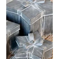 Chic Antique Winterliches Geschenkbox 3er-Set mit Schleife