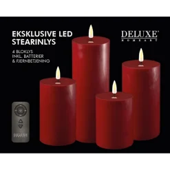 Deluxe Homeart Geschenkbox LED Blockkerzen Set mit Fernbedienung