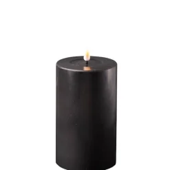 Deluxe Homeart LED Stumpenkerze Real Flame schwarz
