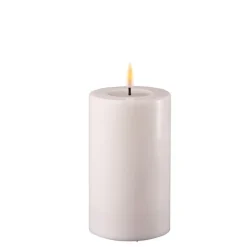 Deluxe Homeart LED Stumpenkerze Real Flame weiß