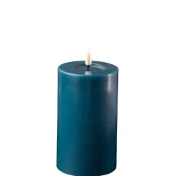 Deluxe Homeart LED Stumpenkerze Real Flame petroleum