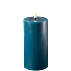 Deluxe Homeart LED Stumpenkerze Real Flame petroleum