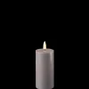 Deluxe Homeart LED Stumpenkerze Real Flame grau