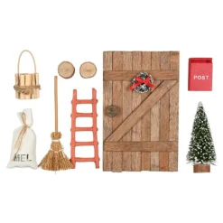 Det Gamle Apotek Wichteltür-Set aus Holz, 9-teilig mit Zubehör