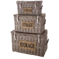 Faktorei Truhen-Korbset 3-teilig Storage, white wash