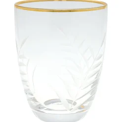 GreenGate Wasserglas Cutting mit Goldrand