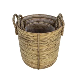 HSM Collection Korbset Kika Rattan 3er