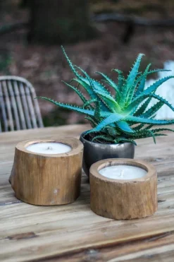 HSM Collection Naturholz Kerze Teak