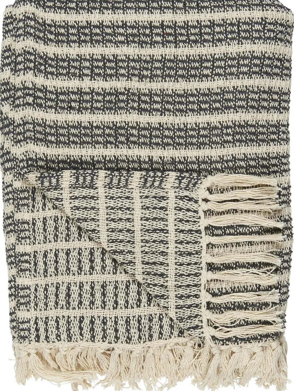 IB Laursen Decke mit Streifenmuster und Fransen