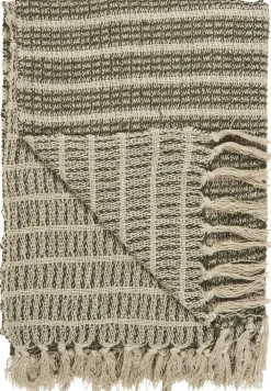 IB Laursen Decke mit Streifenmuster und Fransen