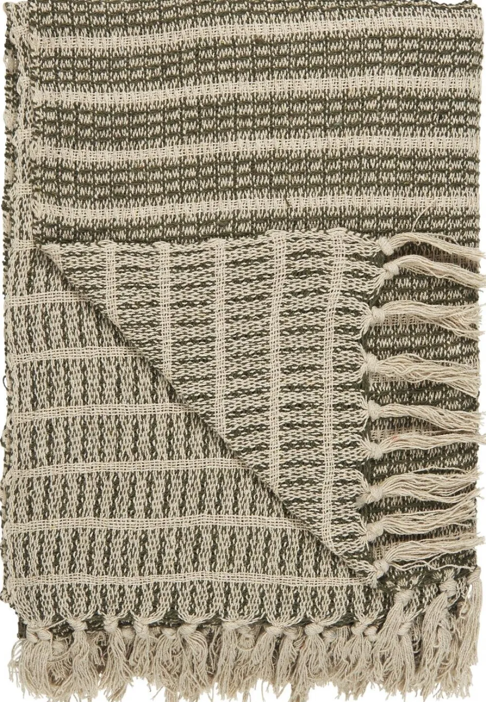 IB Laursen Decke mit Streifenmuster und Fransen