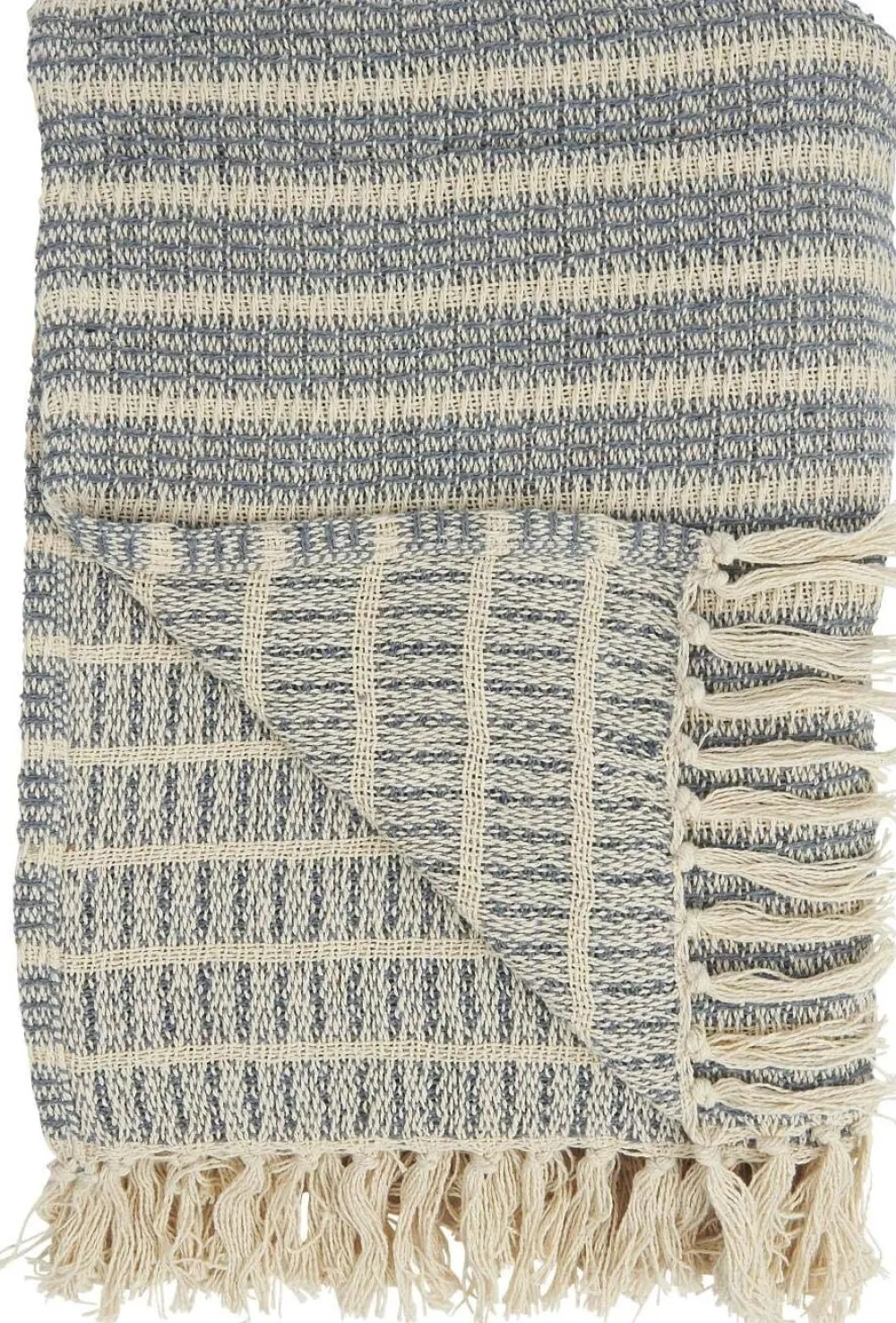 IB Laursen Decke mit Streifenmuster und Fransen
