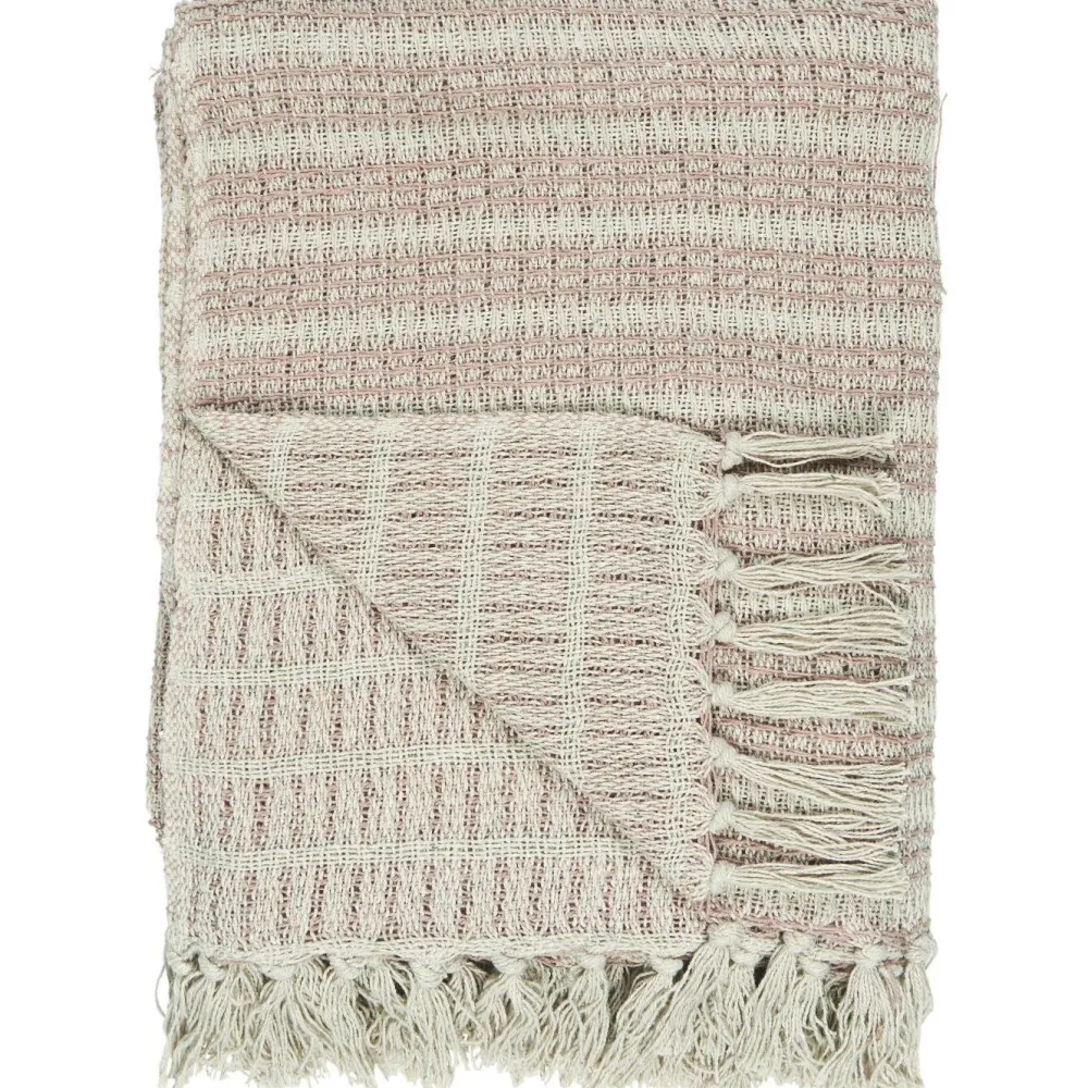 IB Laursen Decke mit Streifenmuster und Fransen