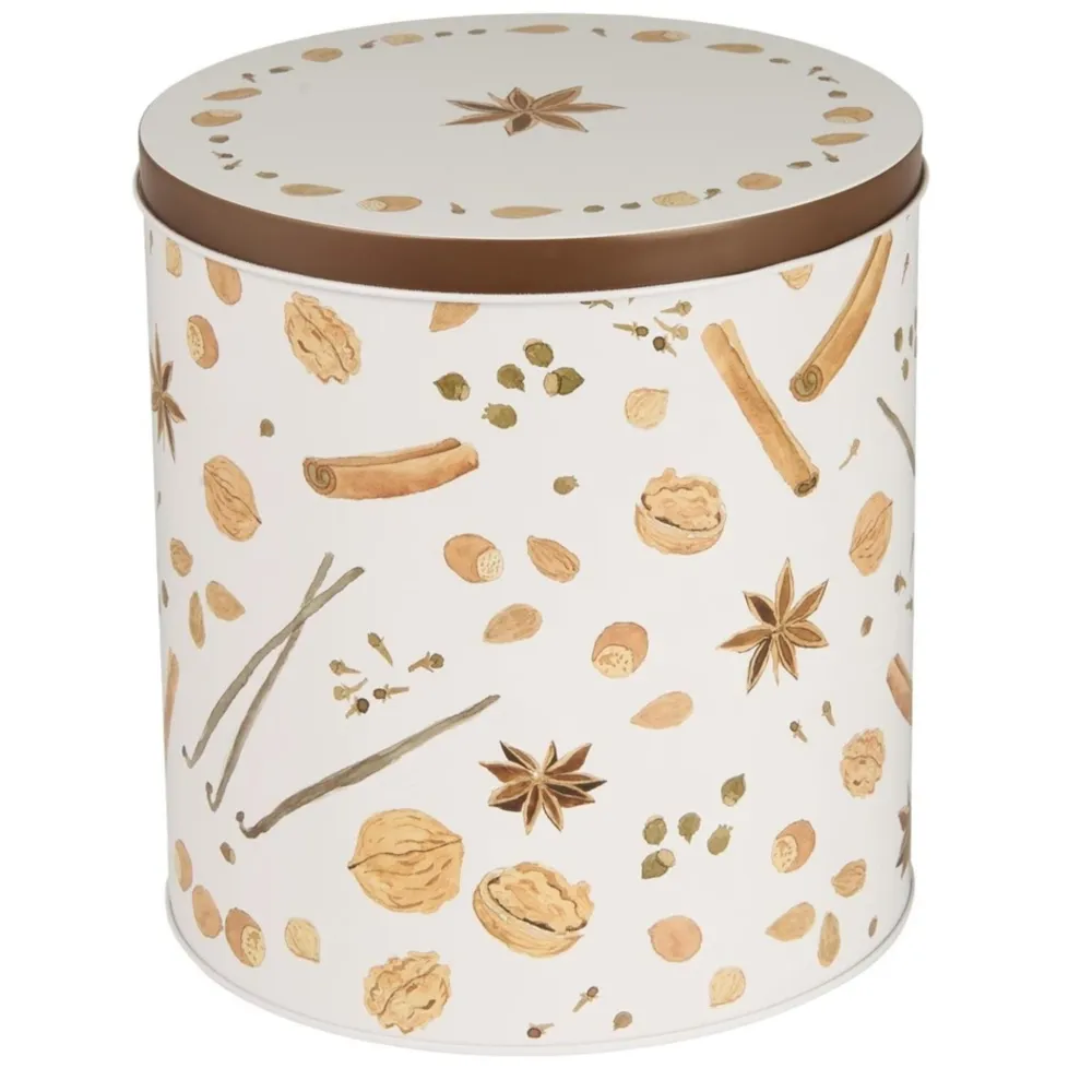 IB Laursen Gebäckdose Keksdose mit Weihnachtsgewürzen hoch rund